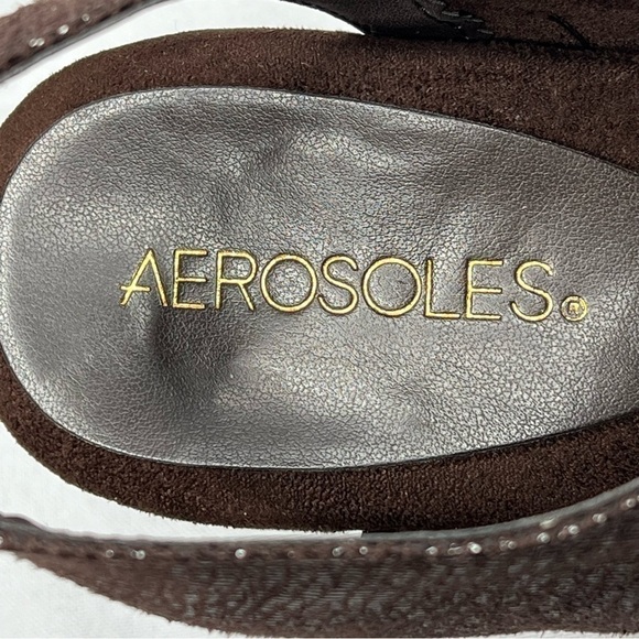 AEROSOLES Brown Animal Print Slingback Heels Women's Size 8 - Picture 12 of 16